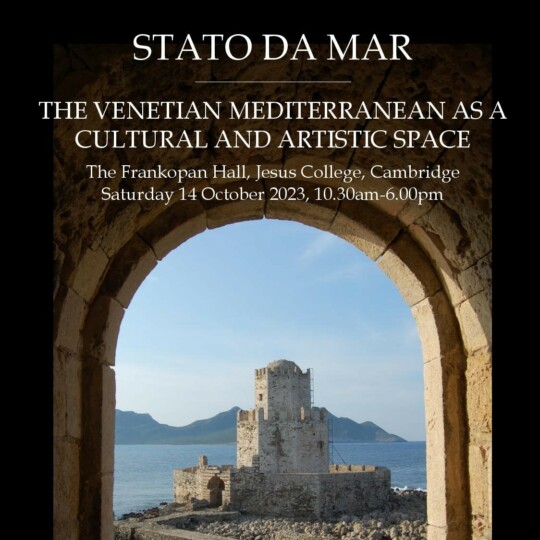 Stato da Mar: The Venetian Mediterranean as a Cultural and Artistic Space
