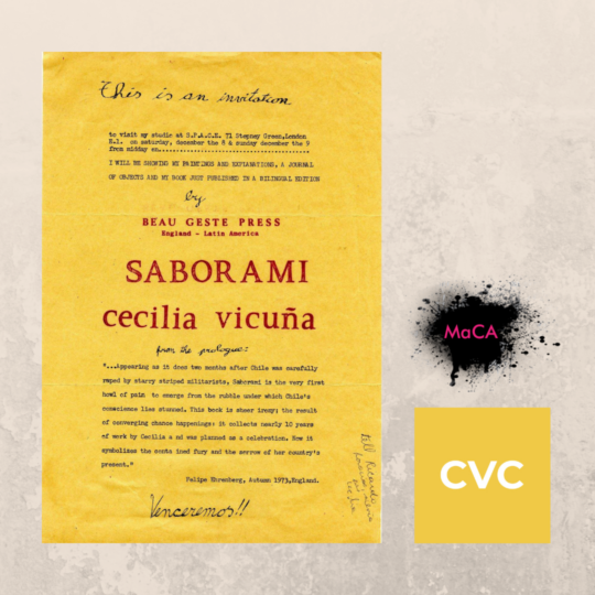 Saborami Launch: A Performative Poetry Reading with Cecilia Vicuña